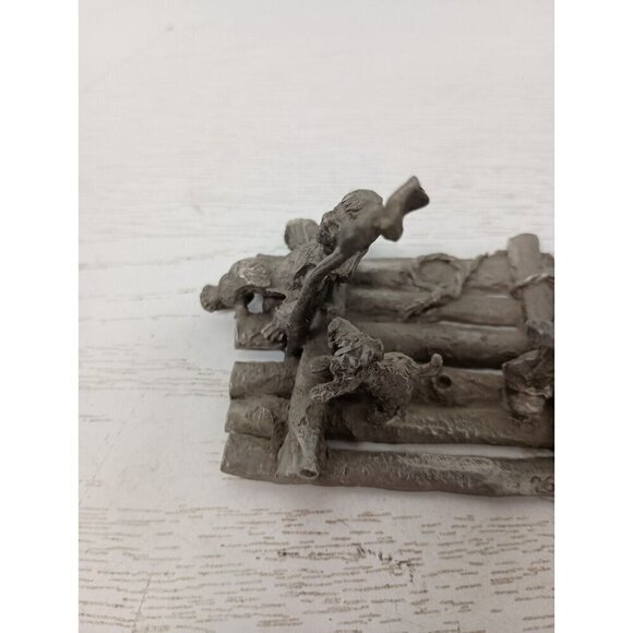 Vintage 1976 F. Robert Drury International Pewter Raft Explorers Figurine - Picture 3 of 9